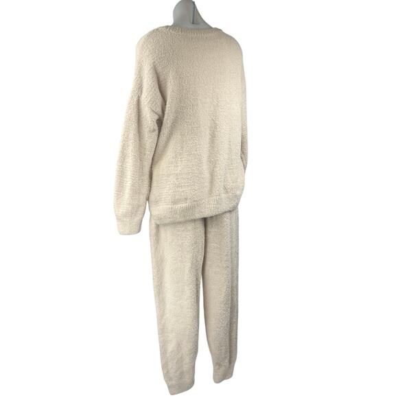NEW Cupcakes and Cashmere Beige Fleece Long Sleeve Sweater Pants 2 Pc Set Size L - Picture 3 of 8